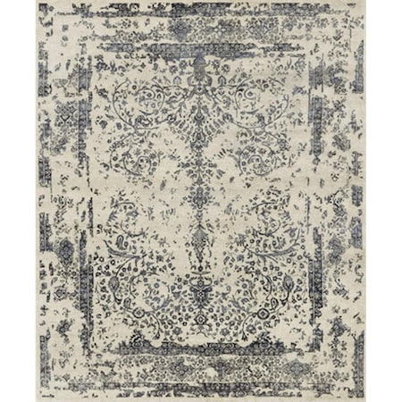 Loloi 7 ft. 9 in. x 9 ft. 9 in. Pearl Rectangular Shape Hand Knotted Area Rug- Heather Gray and Navy PEARPU-02HGNV7999